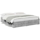  Posteljni okvir s predali betonsko siv 200x200cm inženirski les Cene