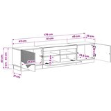  LED TV kabinet HOORN 3 kom. Hrast artisan Konstruirano drvo Siva 81 x 35 x 40 cm | shoptok.hr