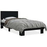 vidaXL Okvir za krevet crni 75 x 190 cm od konstruiranog drvo i metal | shoptok.hr