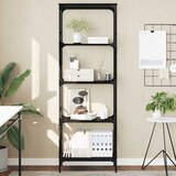  Regal za knjige s 5 razina crni 59x35x171 cm konstruirano drvo Cijene