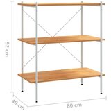 vidaXL 3-nadstropni regal s policami bel in hrast 80x40x92 cm | Shoptok.si