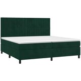  s oprugama i madracem tamnozeleni 200x200 cm baršunasti | shoptok.hr