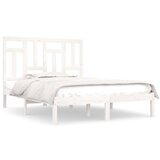 The Living Store Posteljni okvir bel iz trdne borovine 140x190 cm - Posteljni Okvir, (21526283) | Shoptok.si