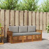  Setovi sofa 3 pcs Prirodna i svijetlo siva Čvrsto drvo akacije | Eponuda.ba