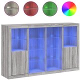 Maison Chic Komoda - Predalnik z LED lučkami 3 kosi siva sonoma inženirski les, (21719003) | Shoptok.si