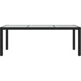 vidaXL Vrtni stol crni 190x90x75 cm od kaljenog stakla i poliratana | shoptok.hr