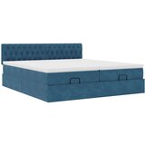  Otomanski posteljni okvir z vzmetnicami moder 160x200 cm žamet, (21653210) | Shoptok.si