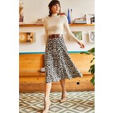 Olalook Women's Black Mink Suede Textured A-Line Skirt With Elastic Waist | Shoptok.si