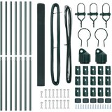 vidaXL Set stupova za ograde 2 kom Zelena PVC obloženi čelik 10 x 1.5 m | shoptok.hr