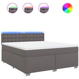 Krevet s oprugama i madracem sivi 180 x 200 cm od umjetne kože | shoptok.hr