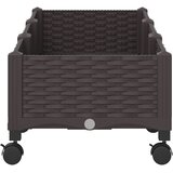  Vrtni saksija s kotačima Smeđa 120 x 40 x 29 cm PP | shoptok.hr