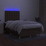  s oprugama i madracem LED tamnosmeđi 120x190 cm tkanina | shoptok.hr