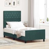 vidaXL Postelja Dark Green 90x190 cm Žamet, (22049109) | Shoptok.si