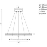  LED prigušiva luster na sajli LED/150W/230V 3000-6500K + daljinski upravljač | Eponuda.com
