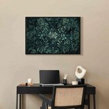  Slika - Oriental Pattern Carpet: Emerald Ornaments and Worn Patterns 60x40 U crnom drvenom okviru | shoptok.hr