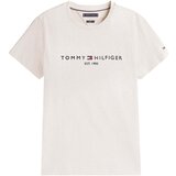 Tommy Hilfiger Slim Logo Embroidery T-Shirt Heathered Oatmilk Bež Cijene