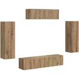 3 TV omarica 5 pcs Umetni hrast - - Rjava - 65.4 - 31 x 29,5 x 100 cm - 2025-vidaXL-Uvoz_2 | Shoptok.si