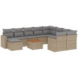 Maison Chic Seti vrtnega pohištva - Vrtna garnitura - Vrtni pohištvo set 11-delna z blazinami bež poli ratan, (21809801) | Shoptok.si