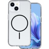 Onasi Silikonski ovitek ANTISHOCK s črnim MagSafe za iPhone 16 - prozoren | Shoptok.si