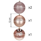 Set Božićnih kuglica 12 cm - 4 komada, ružičasta | shoptok.hr