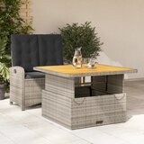 vidaXL 2-dijelni vrtni blagovaonski set s jastucima sivi od poliratana | shoptok.hr