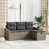 vidaXL set od 4 dijela vrtnih sofa s jastučićima sivi poli ratan | shoptok.hr