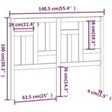  Uzglavlje za krevet 140,5 x 4 x 100 cm od masivne borovine | shoptok.hr