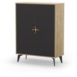 Marckeric Črna/v naravni barvi omarica v hrastovem dekorju 90x120 cm Nola – | Shoptok.si