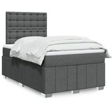 vidaXL Box spring postelja z vzmetnico temno siva 120x190 cm blago | Shoptok.si