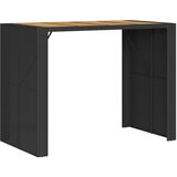  Vrtni barski stol s drvenom pločom crni 145x80x110 cm poliratan | shoptok.hr