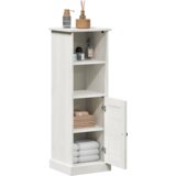 vidaXL Kopalniška omarica Bela 37 x 34 x 110 cm Trdna borovina | Shoptok.si