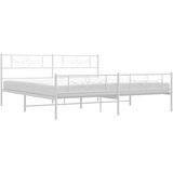 vidaXL Metalni okvir kreveta uzglavlje i podnožje bijeli 200x200 cm | shoptok.hr