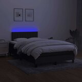  Krevet box spring s madracem LED crni 120 x 200 cm od tkanine | shoptok.hr