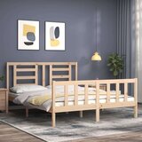  Kreveta s uzglavljem 160 x 200 cm od masivnog drva | shoptok.hr
