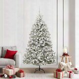 vidaXL Umestno božično drevo Zelena in Bela 210 cm PVC in kovina | Shoptok.si