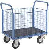 eurokraft pro ploski voziček, s 4 mrežastimi stranicami, dxš 1050 x 700 mm, kolesa z zračnicami Cene