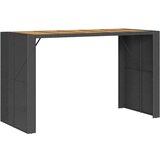 vidaXL Vrtna barska garnitura 5-delna črn poli ratan/akacija | Shoptok.si