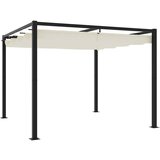 vidaXL Vrtni gazebo z zložljivo streho Cream 3x3 m Steel | Shoptok.si