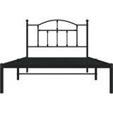 Metalni okvir za krevet s uzglavljem crni 107x203 cm | shoptok.hr
