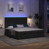 vidaXL Otomanski posteljni okvir z vzmetnicami črn 160x200 cm blago Cene