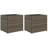 vidaXL vrtna korita 2 kosa siva 36x30x32 cm poli ratan, (21317251) Cene