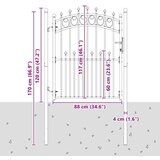 vidaXL Vrata ograje s bodicami Siva 150 x 100 cm | Shoptok.si