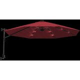  Zidni suncobran s LED svjetlima jarkocrveni 290 cm | Shoptok.si