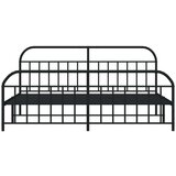 Metalni okvir kreveta uzglavlje i podnožje crni 193x203 cm | shoptok.hr