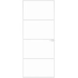 Sobna vrata bijela 83x201,5 cm kaljeno staklo i aluminij tanka | shoptok.hr