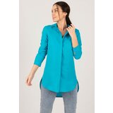 armonika Shirt - Turquoise - Regular fit Cene