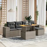vidaXL 6-dijelni set vrtnih sofa od poliratana s jastucima sivi | shoptok.hr