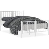  Metalni okvir kreveta uzglavlje i podnožje bijeli 120x200 cm | shoptok.hr