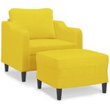  Fotelja s tabureom svjetložuta 60 cm od tkanine | Eponuda.com