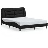  The Living Store Posteljni okvir z vzglavjem črn 140x190 cm umetno usnje - Posteljni Okvir, (21497870) | Shoptok.si